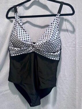 Black and White one piece bathing suit